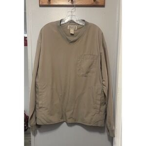 Duluth Trading Men's Bogey WindShirt Beige Microfiber Men's Size Large Pockets